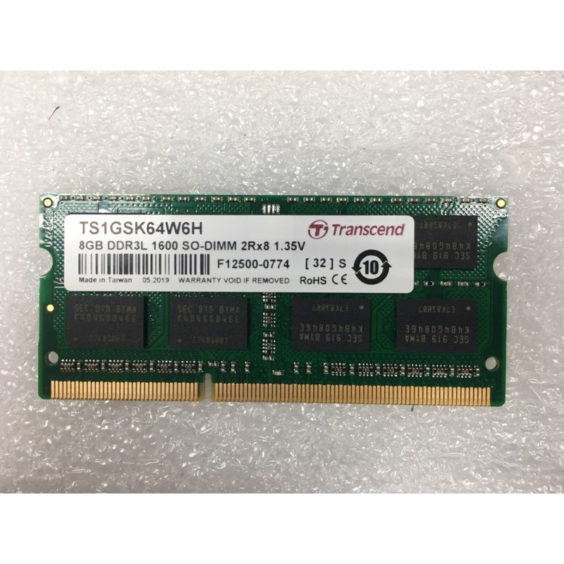(全新未使用)創見 Transcend DDR3L 1600 8GB，散裝無盒，新品最低價