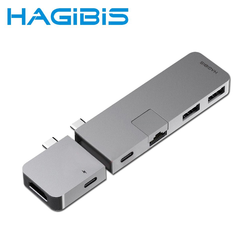 HAGiBiS 筆電平板專用Type-C磁吸單/雙頭模式六合一擴充轉接器 現貨 廠商直送