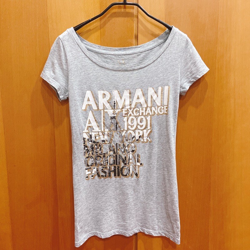 專櫃正品 AX Armani Exchange 阿曼尼 短袖灰色T恤 圓領 T-shirt 尺寸XS