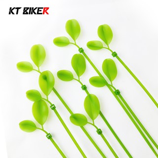 【KT BIKER】 小草束帶 療癒商品 辦公室 束帶 小葉束帶 葉子束帶 理線帶 尼龍束帶 仿真樹葉 〔LBT001〕