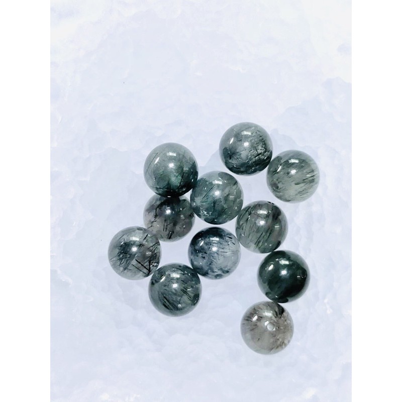 散珠分售-天然水晶礦石珠-藍髮晶