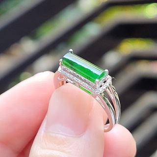嗨，寶貝銀飾珠寶* 緬甸玉A貨 翡翠飾品☆18k金 南非真鑽 保證A貨 純天然放光老坑玻璃種綠翡翡翠戒指☆玉石 翡翠