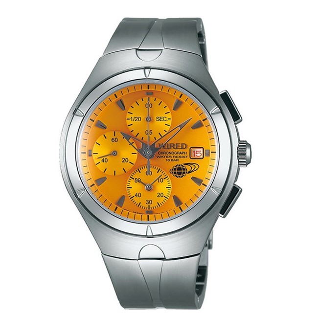 WIRED 15週年限定時尚腕錶-橘黃-41mm (AF8U27X1)