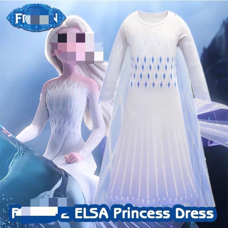 [Cc寶貝］熱門公主電影 冰雪2 同款造型洋裝 愛莎女王造型長睡衣 薄長洋裝 長版上衣 涼感睡衣
