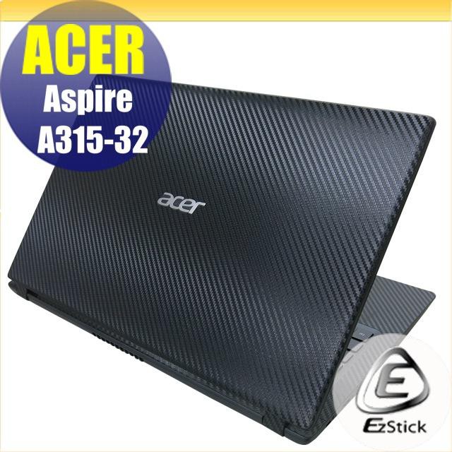 【Ezstick】ACER A315-32 Carbon黑色立體紋機身貼 (含上蓋貼、鍵盤週圍貼) DIY包膜