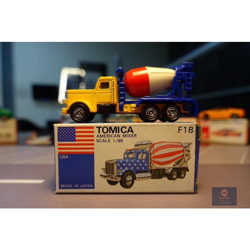 (竹北卡谷)Tomica 日本製藍盒 F18 American Mixer 美國水泥車 多美小汽車 tomy