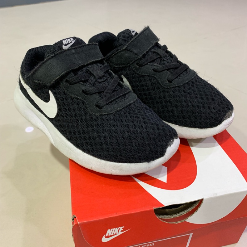 NIKE DYNAMO FREE 中童 毛毛蟲 黑色12C 18cm 199元 男童 女童 6成新 復古慢跑鞋 魔鬼氈紅