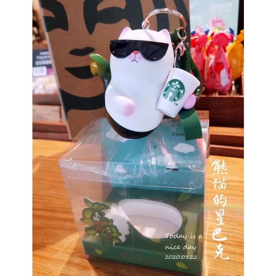 Starbucks官方正品！星巴克vivicat賞櫻喵會員星禮包人魚款大胖白貓公仔鑰尟扣 限量款