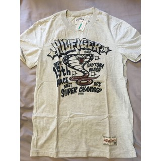 真品Tommy Hilfiger Denim 象牙白 眼鏡蛇 水鑽 限量厚棉T-Shirt 短T恤 S號