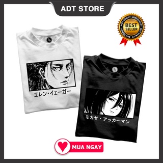進擊的巨人 Eren & Mikasa 動漫 t 恤,HOT 模型,獨特美觀,超便宜的價格