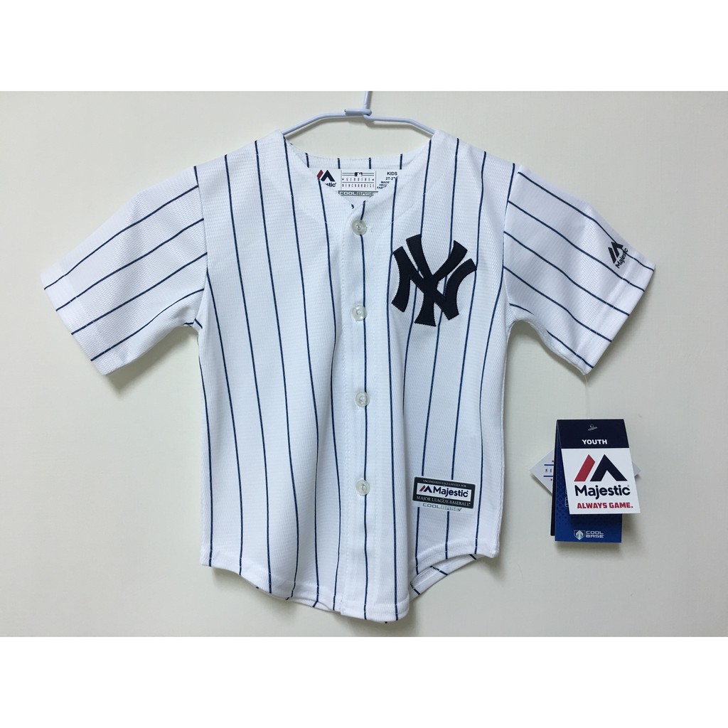 MLB 美國職棒大聯盟 紐約洋基隊 白色 棒球衣 小童版 Majestic New York Yankees