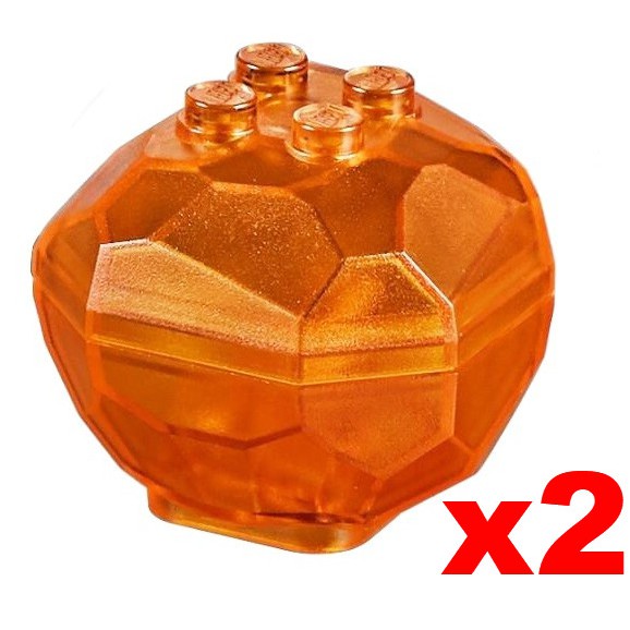【小荳樂高】LEGO 透明橘色 冰塊/石頭/巨石 (上下) (2顆) Rock Boulder 30294+30293