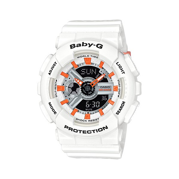 CASIO BABY-G 動感元素繽紛色運動錶(BA-110PP-7A2)-白43.4mm