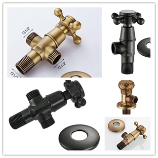復古 全銅三角閥 熱水器 專用 黑色 一進二出 三角凡而 工業風 仿古 雙通 三角凡爾 凡爾 三通 臺中 現貨可約 臺灣