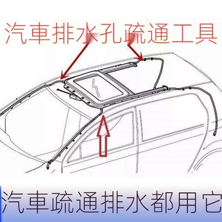 現貨 汽車天窗排水孔疏通器 車門排水口 洗車刷子清理神器 清洗疏通管工具 汽車水槽疏通排水神器 汽車必備用品