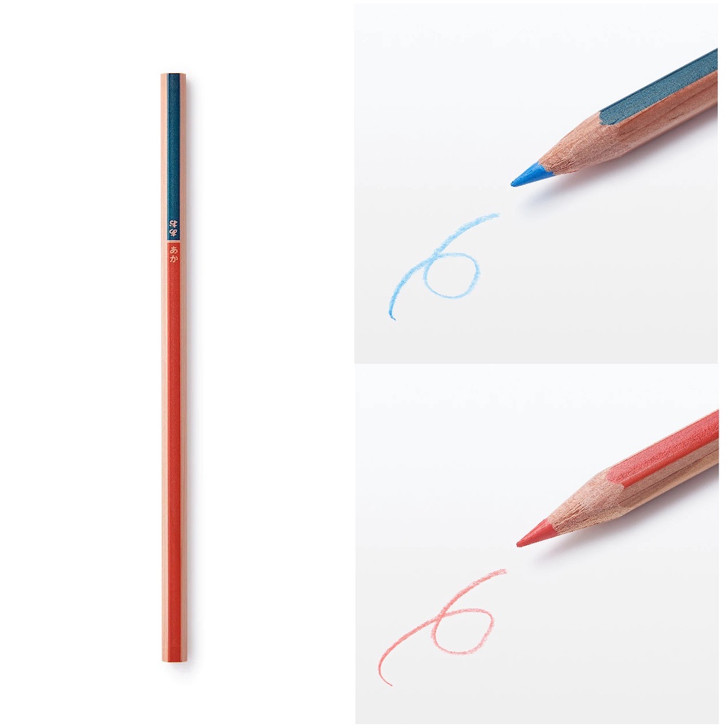 【MUJI 無印良品】 日本製 赤青鉛筆 紅藍鉛筆 一入 鉛筆 書寫筆具 雙頭雙色鉛筆
