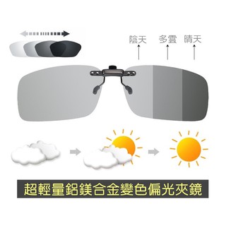 鋁鎂合金 超輕量 變色 偏光 太陽眼鏡夾片 太陽眼鏡夾鏡 夾式太陽眼鏡 夜視鏡 眼鏡夾片 偏光太陽眼鏡 墨鏡夾片 夾鏡