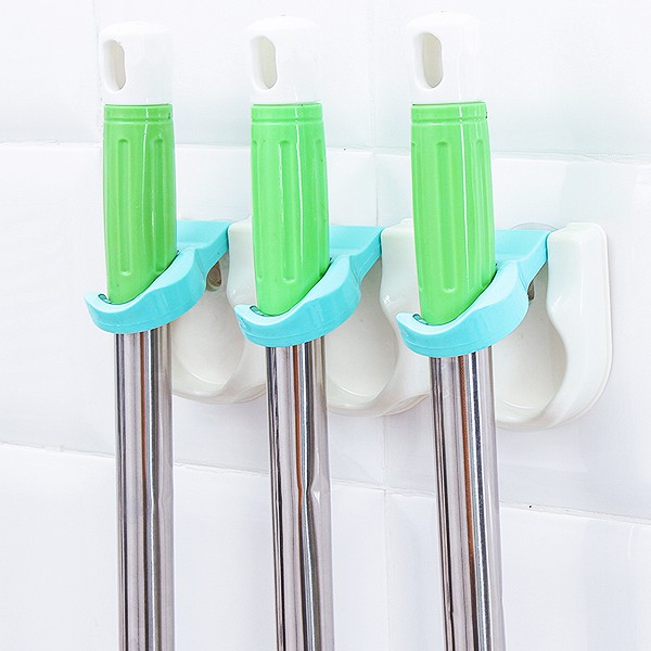 拖把夾(雙格/三格) 免開孔強力不留痕拖把架 多功能魔術掛架 拖把掛勾 清掃用具