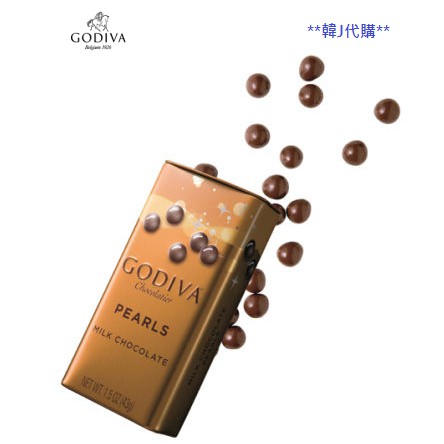 【韓J現貨】GODIVA歌帝梵鐵盒黑巧克力豆/牛奶巧克力豆43g