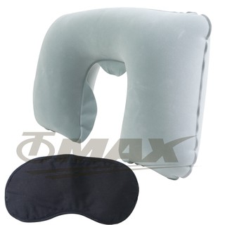 OMAX舒適植絨頸枕1入贈高級眼罩1入