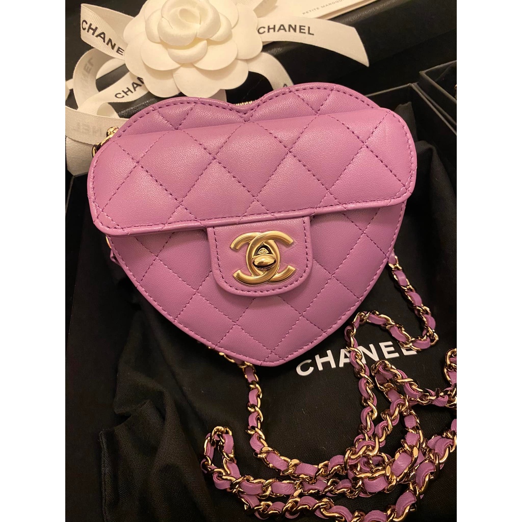 Chanel 香奈兒 正品 愛心包 小包 現貨 紫色