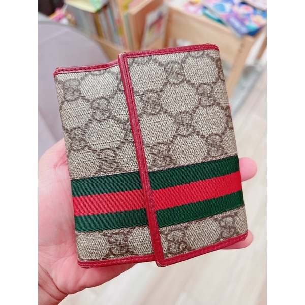 Gucci 二手 保證正品 皮夾 短夾 暗紅色