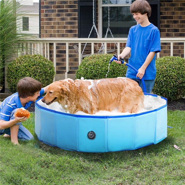 戲水池 寵物澡盆 可摺疊 免打氣