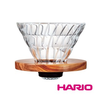 三樓商社 | HARIO V60橄欖木咖啡玻璃濾杯VDG-02-OV 原木錐形濾器1~4杯