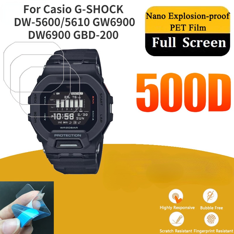 【3片】手錶保護膜 卡西歐G-SHOCK DW-5600/5610 GW6900 DW6900 GBD-200 透明防刮