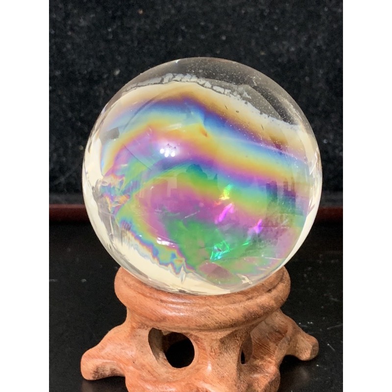 異象幽靈水晶 天然水晶 彩虹水晶球