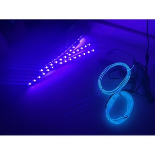 汽車氣氛燈 腳踏墊 led 48燈 RGB+USB頭+app+聲控 冷光線固定冰藍光一拖二 USB頭