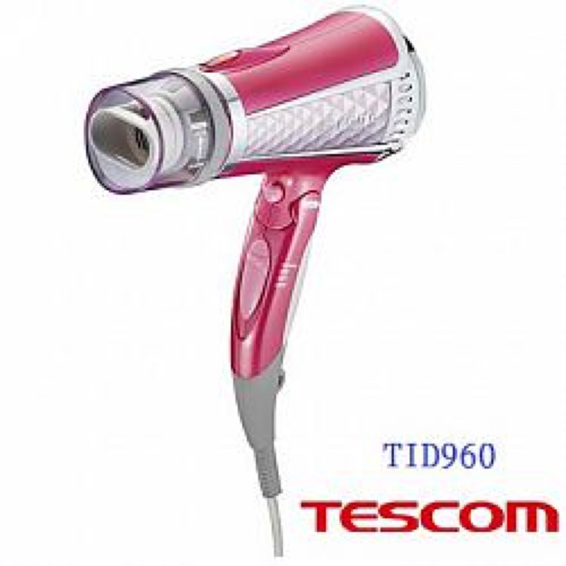 TESCOM 負離子吹風機雙氣流風罩 TID960(粉色)