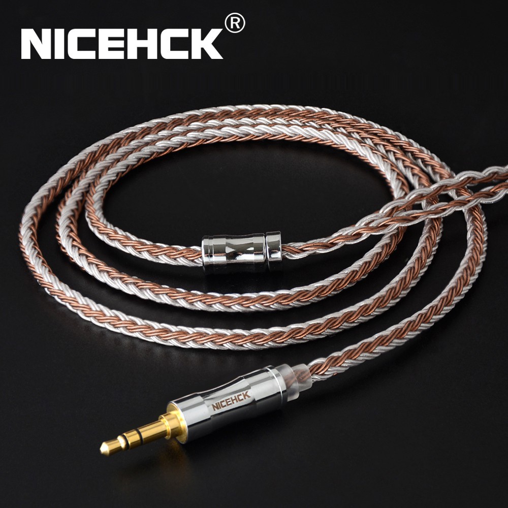 NICEHCK C16-5 16芯銅銀混合線纜3.5/2.5/4.4mm插頭MMCX/2Pin/QDC/NX7耳機陞級線