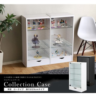 加深型 可堆疊 附防倒 可重疊 公仔展示櫃 收納櫃 模型櫃 公仔櫃 展示櫃 玻璃櫃 收藏櫃 模型公仔收納 (附抽屜)