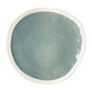【YU Living】日式陶瓷仿麻壓紋造型餐盤 十吋盤 盤子(海藍色) [折扣碼現折]