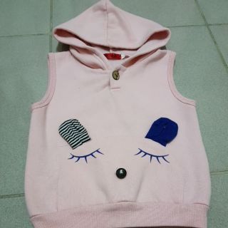 女童狗狗造型連帽背心內裡QQ毛 7碼