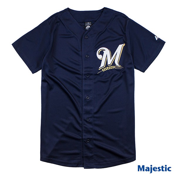 騎士風~ MLB 美國大聯盟 Majestic 釀酒人隊 棒球 球衣 快排 6460704-009