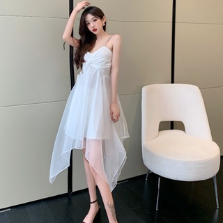 臺灣公司❤️開發票 洋裝 小禮服 女生洋裝 連身裙 黑色初戀 氣質小眾 裙子 法式超仙 吊帶設計感網紗 仙女生日 連衣裙