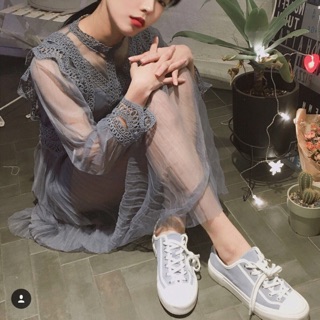 宮廷風復古小華麗蕾絲百褶氣質洋裝網紗長袖婚禮宴會謝師宴