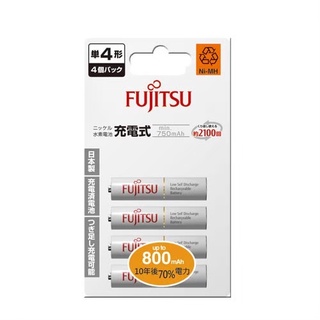 【日本Fujitsu富士通】4號 750mAh 鎳氫充電電池 低自放 日本製 原廠公司貨 HR-4UTHC (4入)