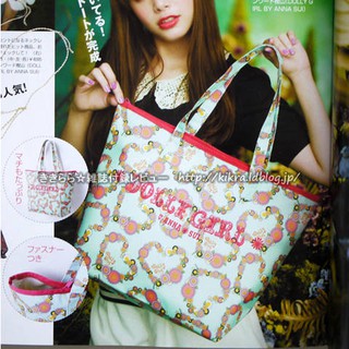 日本雜誌附錄 DOLLY GIRL BY ANNA SUI 綠色愛心花朵 托特包 手提包 肩背包