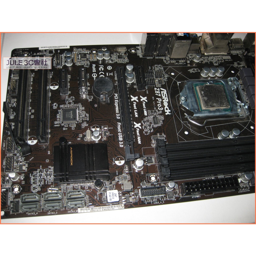 JULE 3C會社-華擎ASROCK Z87 PRO3 Z87/DDR3/送CPU/全固態/ATX/1150 主機板