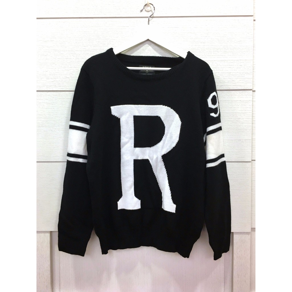自售 二手 八成新 Remix R Knit Sweatshirt 黑色 M號 毛衣 針織 大R 街頭 冬天