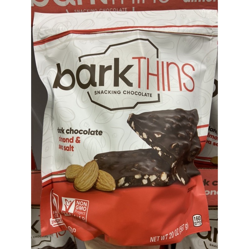 🎉現貨特價！BARKTHINS 海鹽杏仁片狀黑巧克力 567克-吉兒好市多COSTCO代購