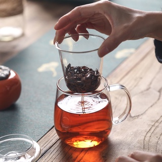 茶杯玻璃杯茶水分離泡茶杯家用耐熱杯子個人專用過濾杯茶樓美體杯