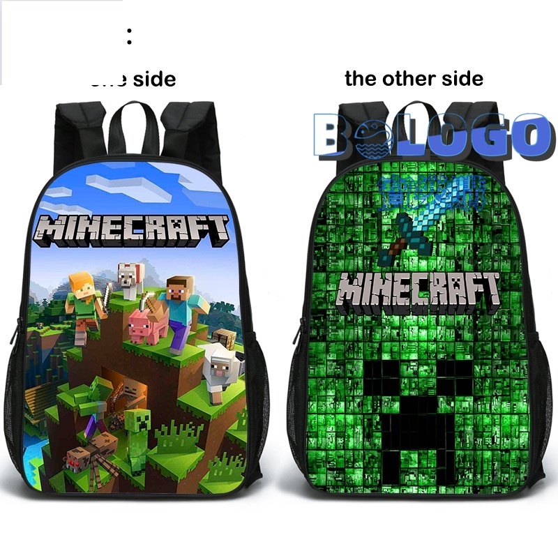 （多款可選）雙面書包新款 Minecraft 我的世界小學生背包背包兒童書包
