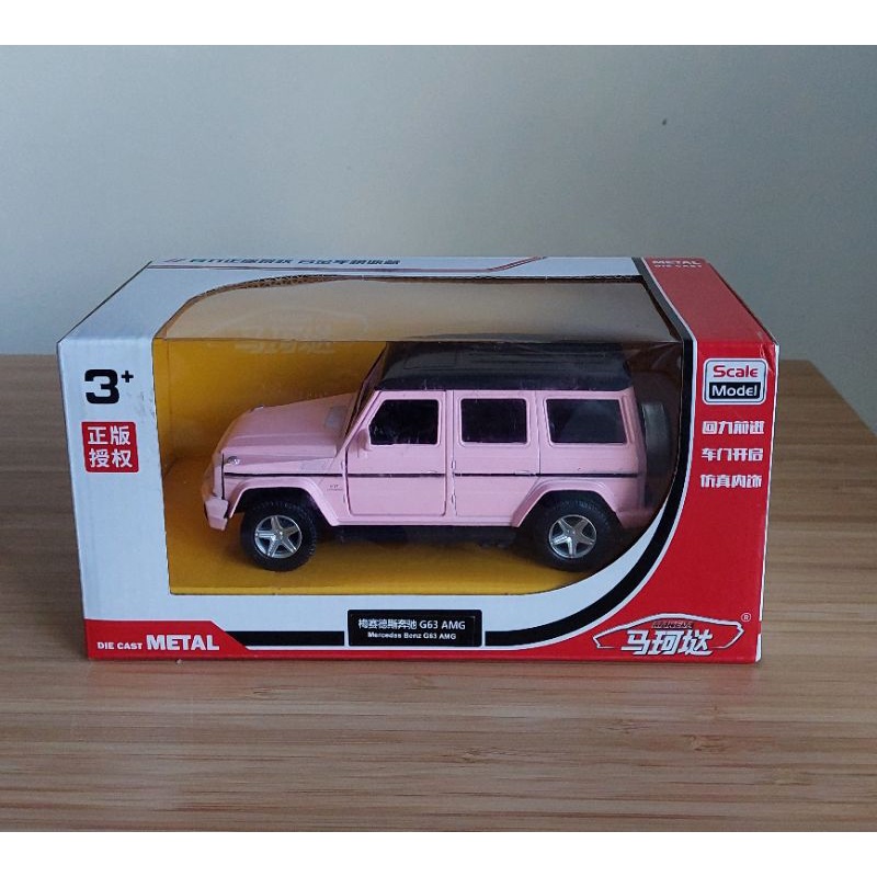 正版 馬珂達 汽車模型 迴力車 賓士G63 粉紅色