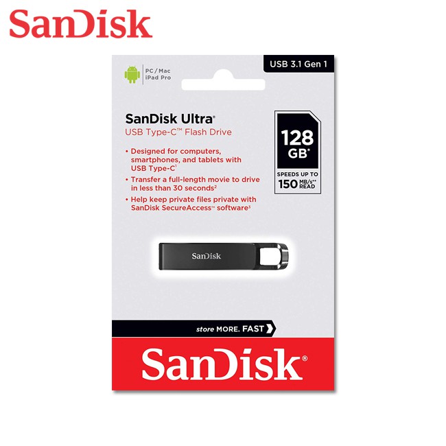 SanDisk 晟碟 128GB Ultra USB Type-C 隨身碟 USB 3.1 Gen 1 150MB/s