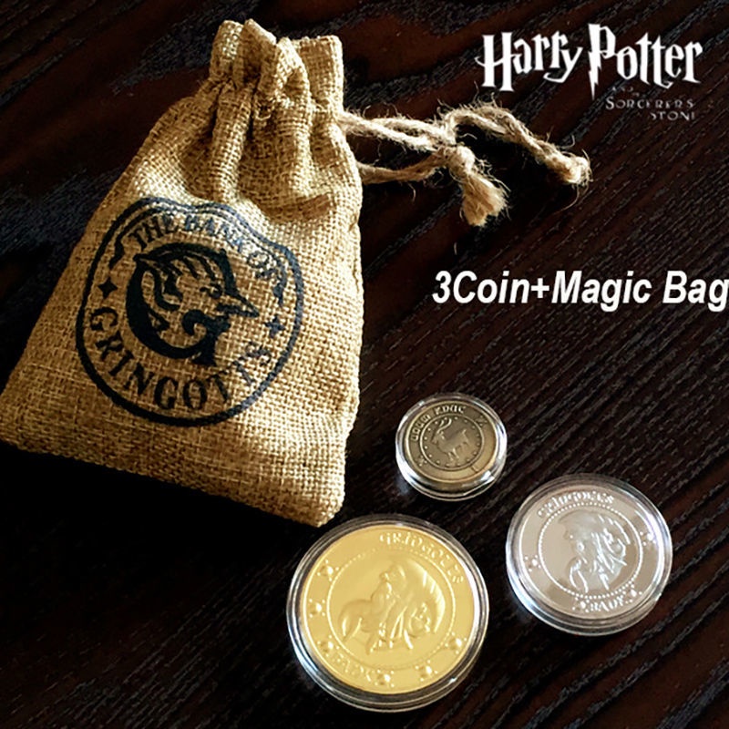 哈利波特 古靈閣金幣 電影1:1 Harry Potter電影週邊  金加隆 銀西可 納特 紀念幣 收藏品