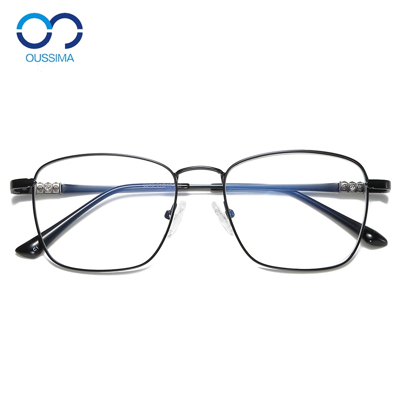 OUSSIMA歐斯邁大框方形鈦合金屬眼睛框男鏡架女日版潮配有度數近視眼鏡同款8813